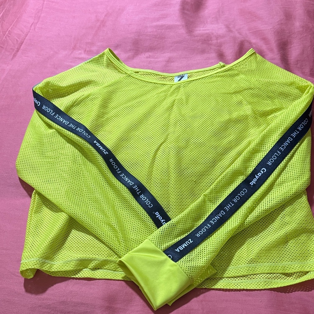 Zumba Neon Yellow Mesh Top